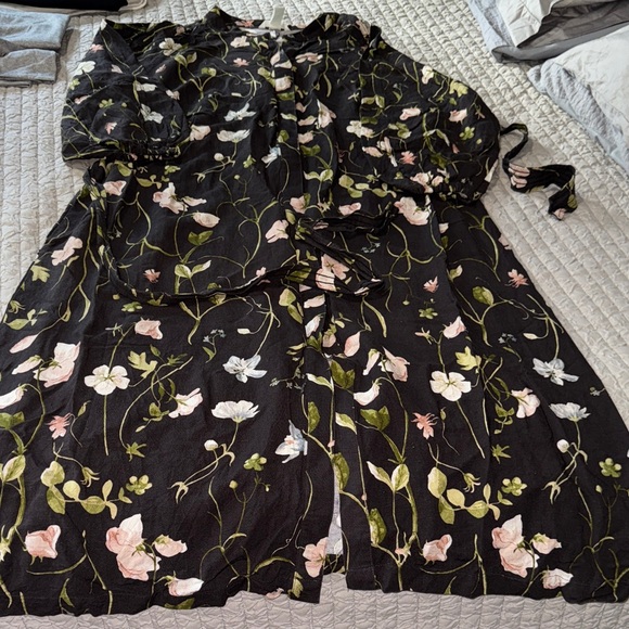 Floral Black and Pink Maxi Dress - Picture 1 of 5